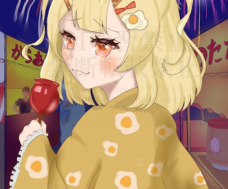 華やかな花火と浴衣のイラストを量産で描きます イメージ1