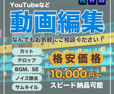 格安価格で満足のいく動画編集いたします YouTubeなどの手間のかかる動画編集承ります！ イメージ1