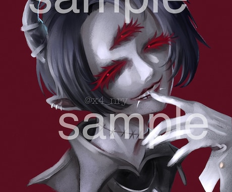 ダークな厚塗りイラスト！アイコン挿絵など描きます 地雷さんバンギャさん大歓迎！動画用イラストやアイコンなど！ イメージ1