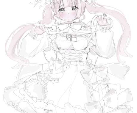 儚いイラスト描きます 彩度低め、ロリータファッションのイラストが得意です イメージ1