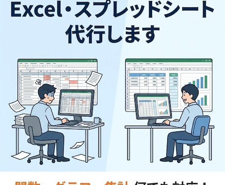 Excel/スプレッドシートの関数・集計代行します 関数・グラフ・自動化まで何でも対応 イメージ1