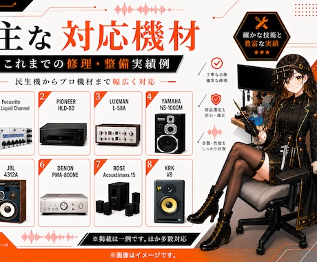 音響機器の修理します パワードスピーカーやアンプ、アウトボードの修理等。 イメージ2