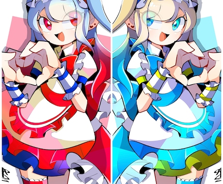 カラフルカートゥーンな1枚絵を描きます カラフルなカートゥーン風の