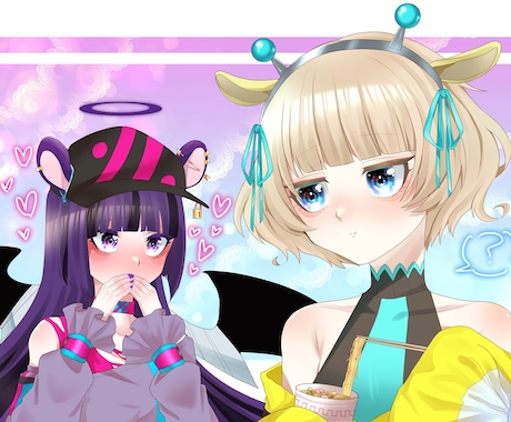 複数人OK！SNSアイコンや、イラストを描きます アイコンや動画用、商用使用可能のイラストを作成します。 イメージ1