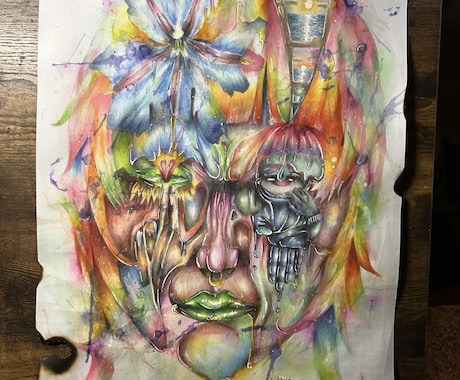 今までにない独特な世界観の絵を描きます パンチのあるこれまでに無い特徴的な絵を求める方向け イメージ1