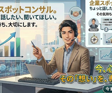 企業スポットコンサルします ちょっと話したい聞いてほしい その気持ち、大切にします。 イメージ1