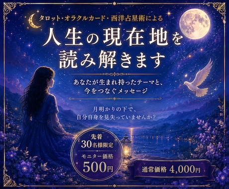 人生の現在地と進む方向を読み解きます 月明かりのように、あなたの現在地を照らします イメージ1