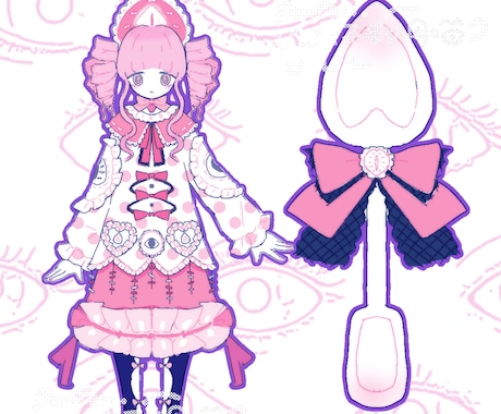 オリジナルキャラクターをデザインします 女の子 ・かわいい ・病みかわ ・夢核 イメージ1