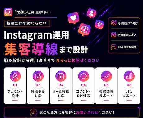 Instagram本気で１ヶ月運用代行します 投稿作業だけでなく、導線や見せ方まで一緒に整えます！ イメージ1