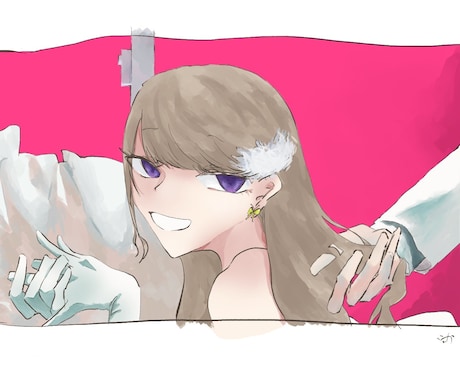 お試し価格！歌ってみたのサムネイルなど描きます 自キャラのサムネイルで動画投稿の際に目を引くこと間違いなし！ イメージ1