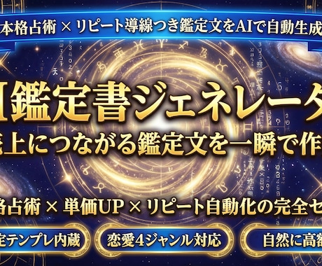 本格占術＋リピート導線つき鑑定文をAIで作成します 感動の時短×売上UP/依頼者が「もっと知りたい」と思う鑑定文 イメージ1