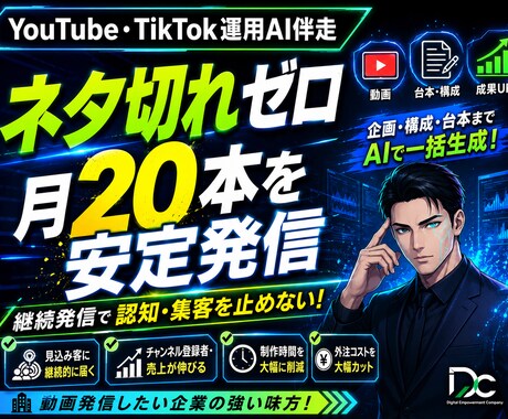 YouTube/TikTok投稿AI｜量産します 御社の専門性を学習しフック〜CTAまで台本を量産します イメージ1