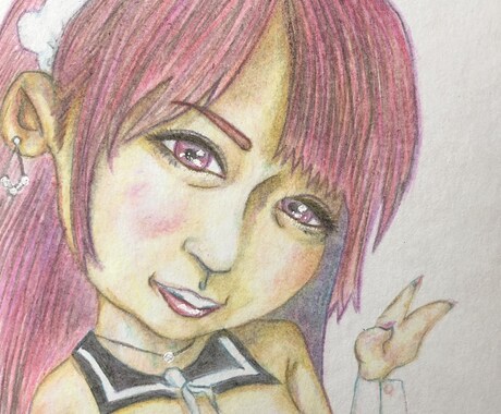 アナログ似顔絵(色鉛筆・水彩など)描きます 結婚式や誕生日などに贈る色紙(以外も可)描かせて頂きます! イメージ2