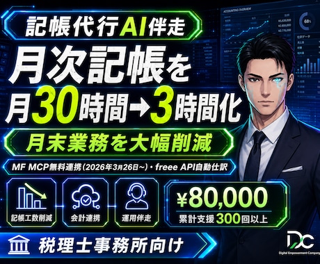 税理士事務所記帳代行AI｜MF/freee連携ます 税理士事務所向け｜MF/freee無料連携で記帳負担解消 イメージ1