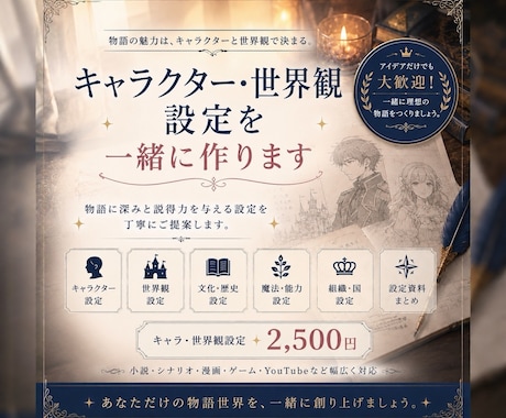 キャラクター・世界観設定を制作します イメージ1