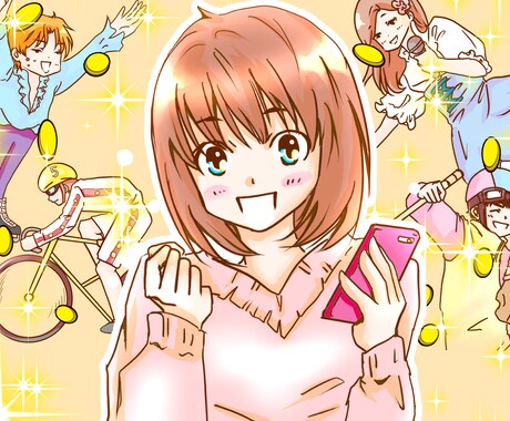 綺麗系イラストで一枚絵、バナー、似顔絵描きます 明るい可愛らしい絵を丁寧に描きます！ イメージ2