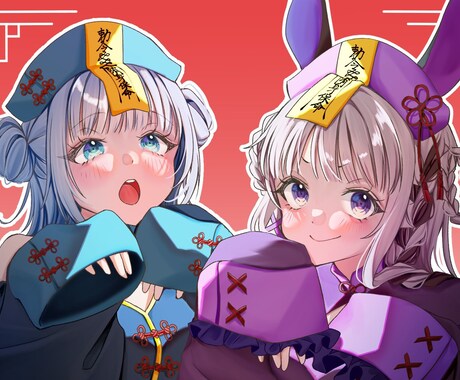 歌ってみた動画のサムネイルなどのイラスト作成します 男女問わず！綺麗なイラストお描きします！ イメージ2