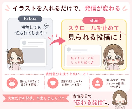 SNS用｜表情イラスト6点セットをお描きします 46点の中からお好きな6点を自由に選べます♪商用OK! イメージ2