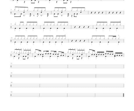 ドラムの楽譜を作成します どんな楽曲でも最短24時間以内にドラム楽譜を作成します。 イメージ1