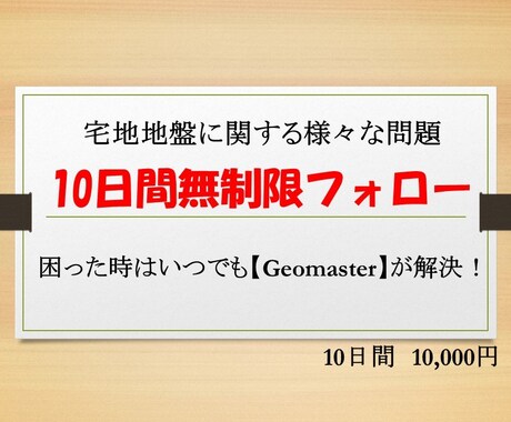 地盤に関する質問に10日間何度でもお答え致します 【宅地地盤に関する質問は Geomasterが回答！】 イメージ2