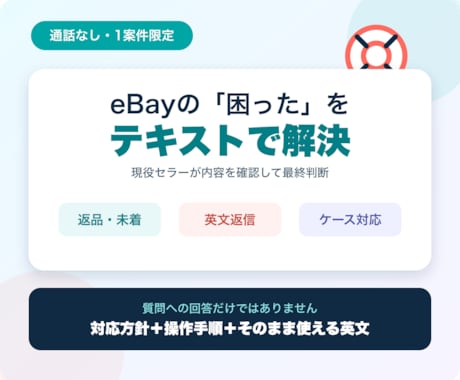eBayの困りごと一件を24時間以内に解決します イメージ1