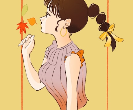 可愛らしく季節に沿った女の子を描きます イメージ1