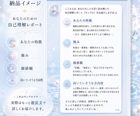 向いてる仕事が分からない方へ。自己理解を深めます 質問に答えるだけ｜好き・得意・価値観から、自分軸を整理します イメージ2