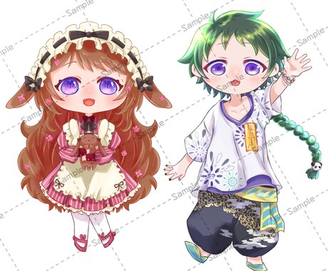 イラスト作成いたします 立ち絵・1枚絵・ファンアート・マスコット・素材 イメージ2
