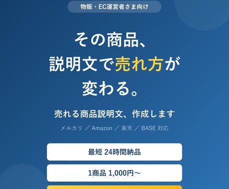 売れる商品説明文を24時間以内に作成します メルカリ・EC・ネットショップの出品文をプロ品質で イメージ1
