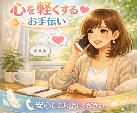 傾聴専門❤️あなたの言葉にとことん寄り添います あなたの想いを聴かせてください♡疲れた心をほぐします☘️ イメージ1