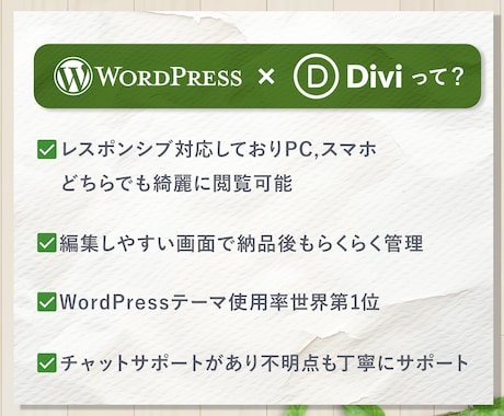 自分で更新・管理ができるWEBサイトを制作します WordPress×ノーコードツールDiviで制作します！ イメージ2