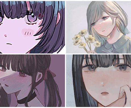 ゆめかわ、儚げな女の子をイラスト描きます 夢絵、3L、コテキャなんでも◎アイコン、ヘッダー、サムネに！ イメージ2