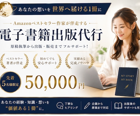 あなたの想いを世界へ届ける電子書籍出版代行します Amazonベストセラー作家による原稿執筆からの安心サポート イメージ1