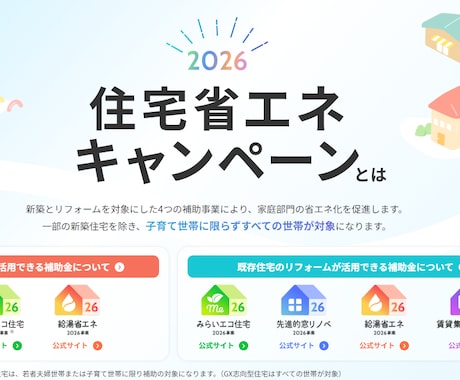 住宅省エネ2026キャンペーン申請サポート致します 煩雑な手続きを一括サポートしスムーズな補助金申請をお手伝い イメージ1