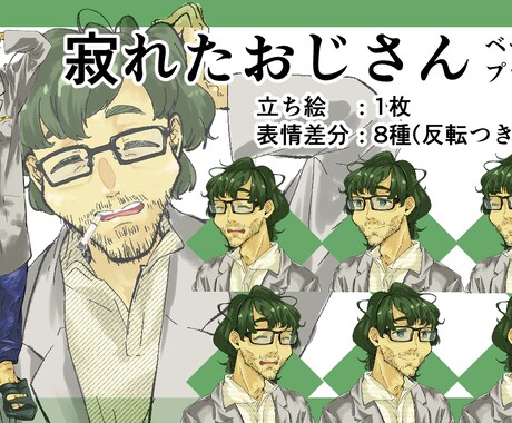 寂れたおじさんのキャラクターを提供します TRPG・ゲーム・配信・SNS等で使えるキャラクターです。 イメージ1