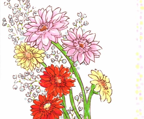 3枚セット*お花のメッセージカード作成します リクエスト可！お好きなお花を心を込めて描きます！ イメージ1