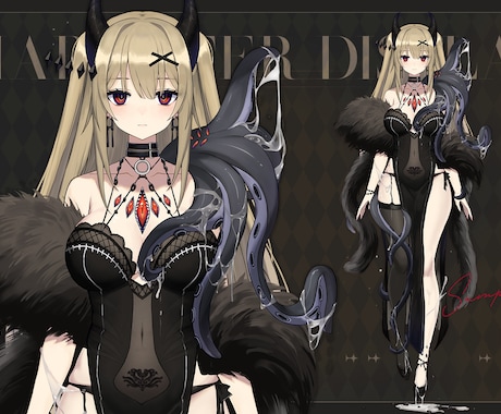 vtuberさん向けの立ち絵を0から描きます デザイン、少女、女性描くのが得意実績は合計15 イメージ1