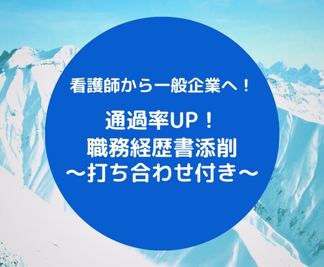 企業転職したい看護師さん必見！職務経歴書添削します ★看護師の職務経歴書★「採用したい！」と思わせる！ イメージ1