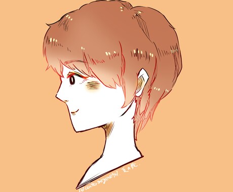 デザインイラスト寄り☆アナタの横顔描きます 横顔限定☆ほのぼのシンプルタッチ！アイコンや記念に！ イメージ2