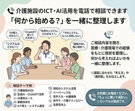 介護施設のICT・AI活用について相談にのります イメージ1