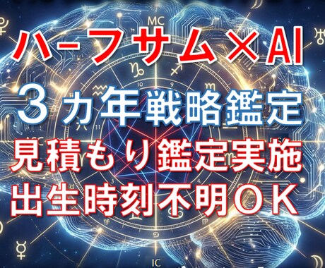 出生時刻不明OK｜3カ年戦略プロファイリングします ハーフサム×AIであなたの3カ年を戦略プロファイリング イメージ1