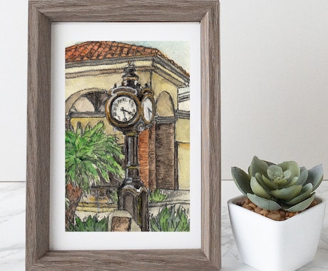 簡易額入り、はがきサイズの建物イラスト描きます あなただけの大切な思い出の建物を水彩画に！原画お送りします。 イメージ2