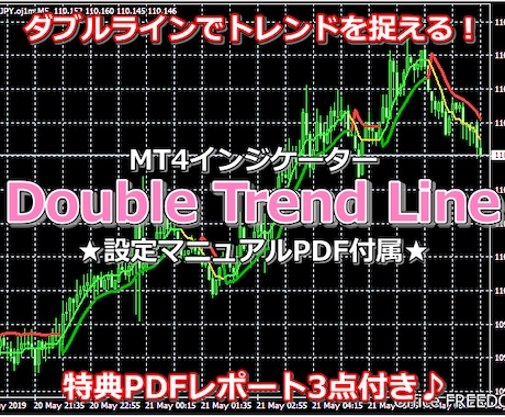 ローソク足の方向性を示すインジケーターを提供します FXの相場分析に★ダブルラインで相場のトレンドを示します❗ イメージ1