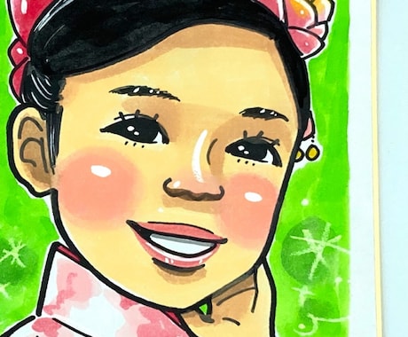 七五三の似顔絵を可愛く描きます 七五三の写真だけではなく、絵としても記念に残そう！ イメージ2