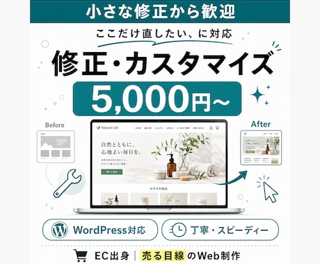 WordPressの修正・カスタマイズ承ります イメージ1