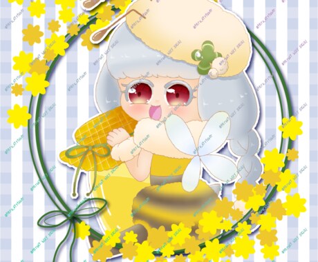 春にっぴたりなキャライラスト描きます アイコン用の背景付きで春を感じられる！商用利用可能！ イメージ2