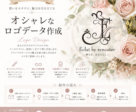 低価格で無制限！オシャレなロゴデータ作成します あなただけのロゴをリーズナブルに作成したい方 イメージ1