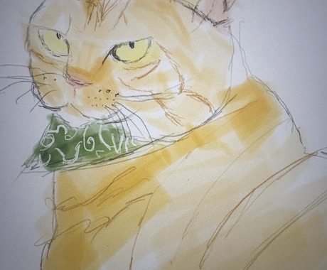 お写真をもとに猫のゆるいイラストを描きます イメージ1