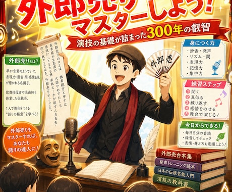 演技の基礎が詰まった外郎売りを伝授します ３００年の表現の叡智た詰まった外郎売りをマスターしましょう。 イメージ1