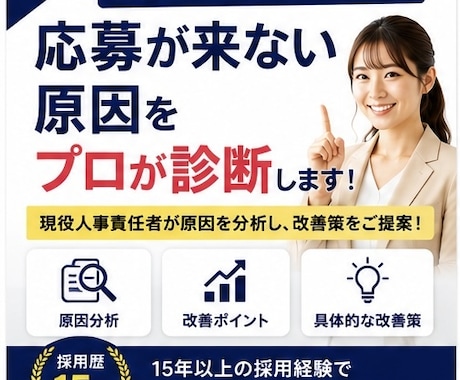 応募が来ない求人票を現役人事が診断します 採用歴15年｜改善点・修正例・優先順位を納品 イメージ1